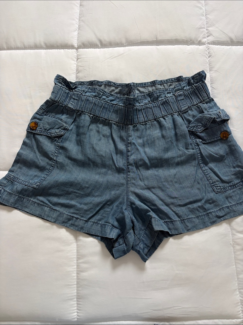 Indigo Rein Blue Casual Cargo Shorts with Buttoned Flaps
